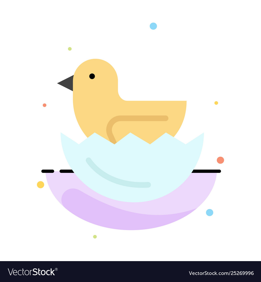 Duck egg easter abstract flat color icon template