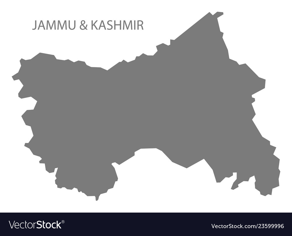 Jammu and kashmir india map grey Royalty Free Vector Image