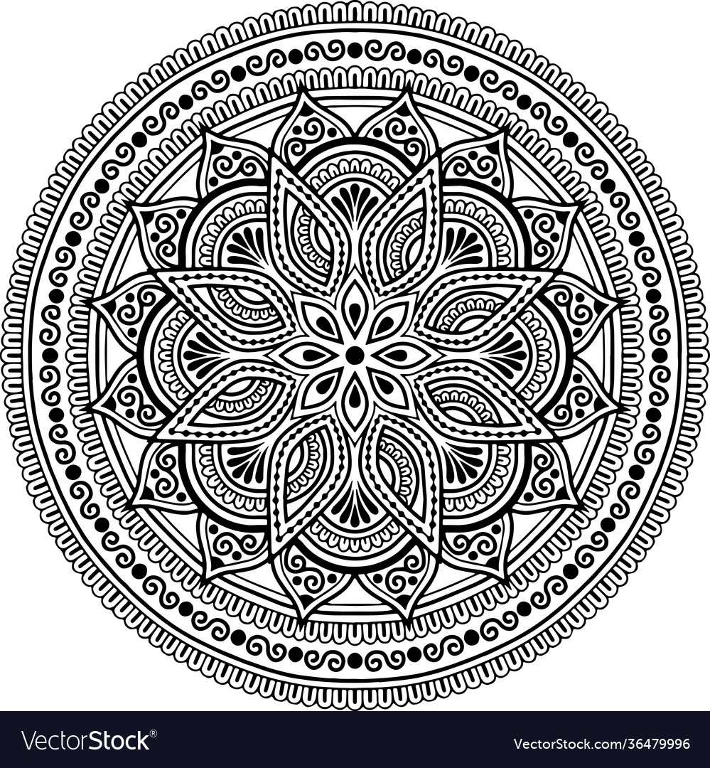 Mandala Muster schwarz und weiße Doodles Skizze