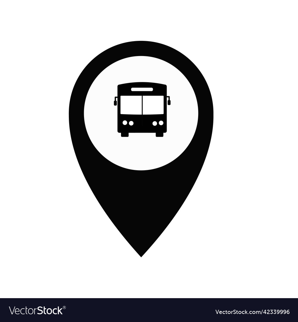 Map marker with bus icon vector image Map marker with bus icon