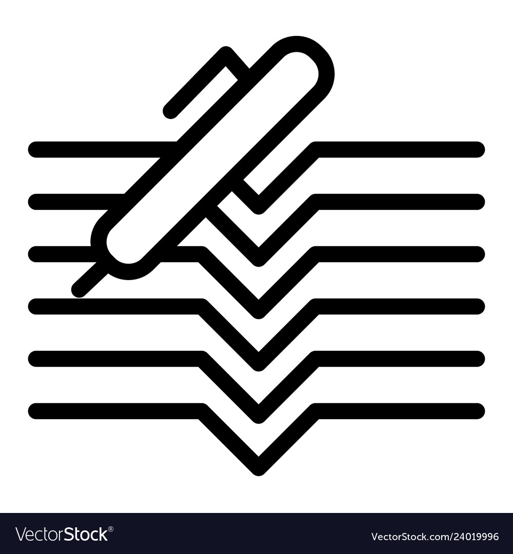Pen and notebook line icon document vector image Pen and notebook line icon document