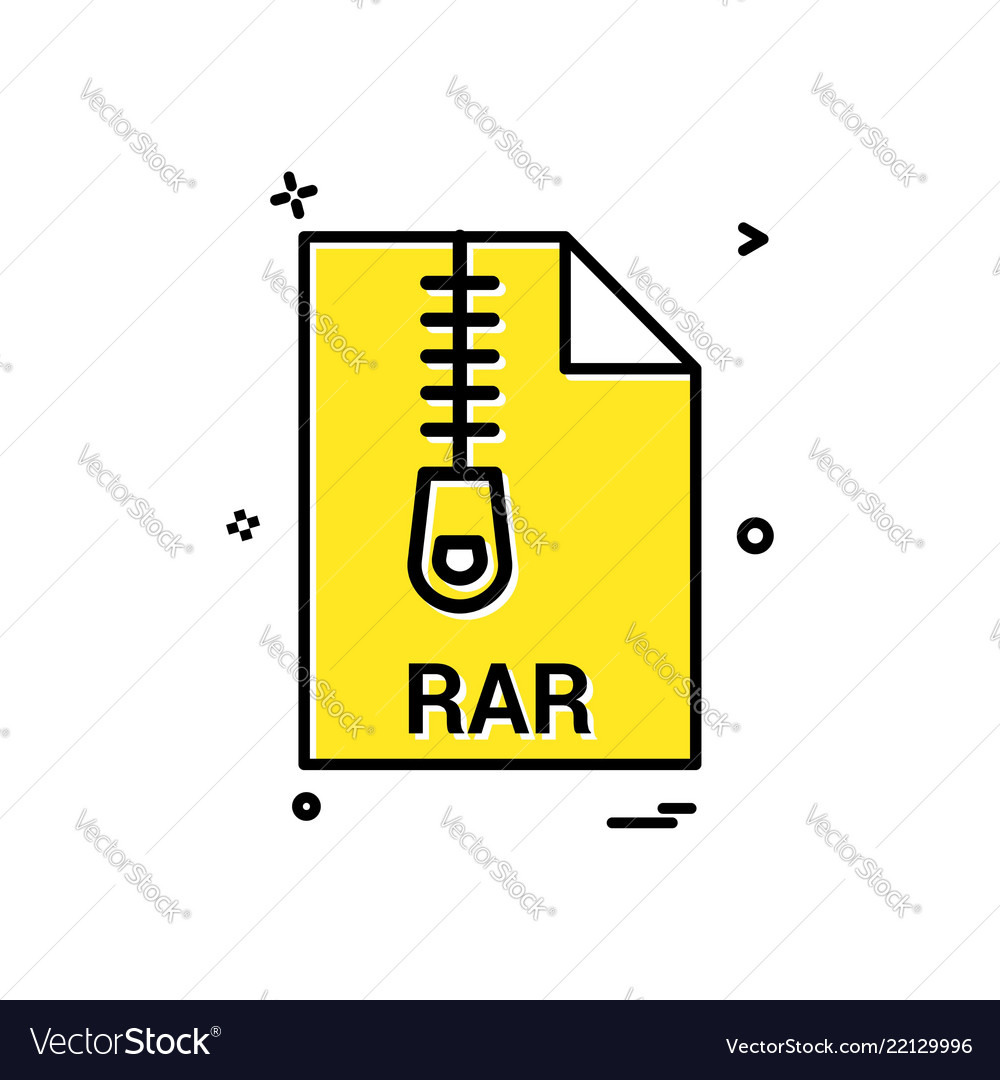 Rar file extension format icon design Vector Image Rar file extension format icon design