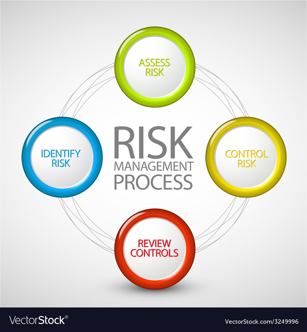 Risk management process diagram Royalty Free Vector Image