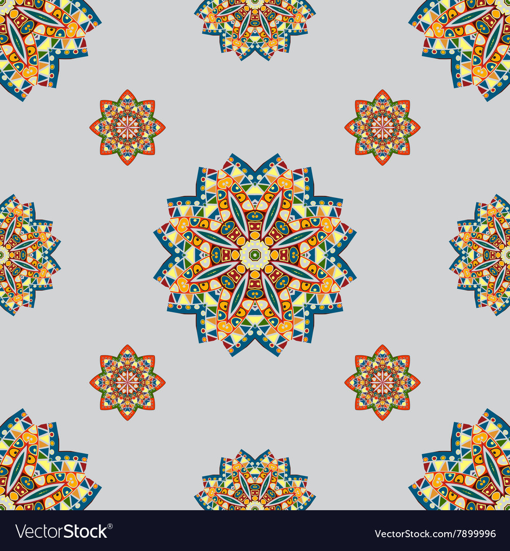 Seamless pattern with elements of mandala style