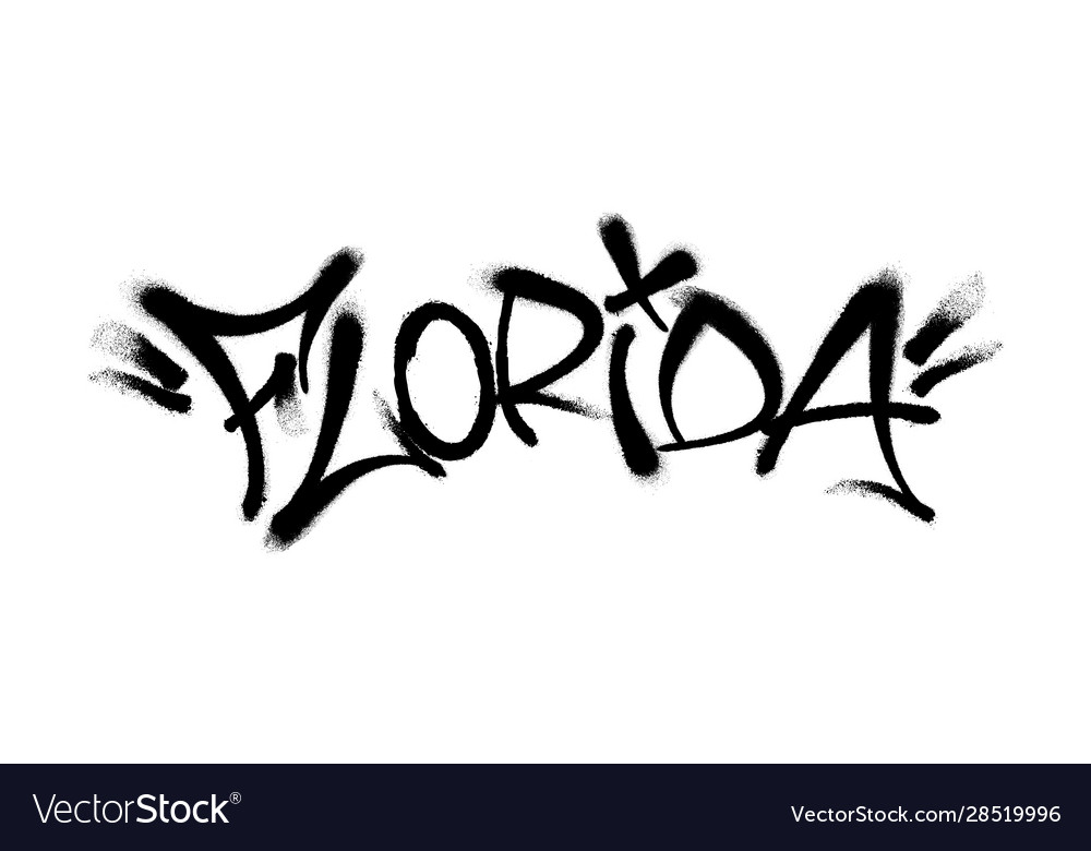 Sprayed Florida Font Graffiti With Overspray Vector Image