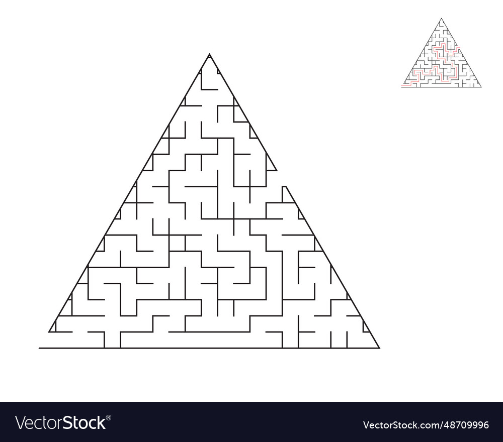 Triangle maze logic game with labyrinths Vector Image Triangle maze logic game with labyrinths