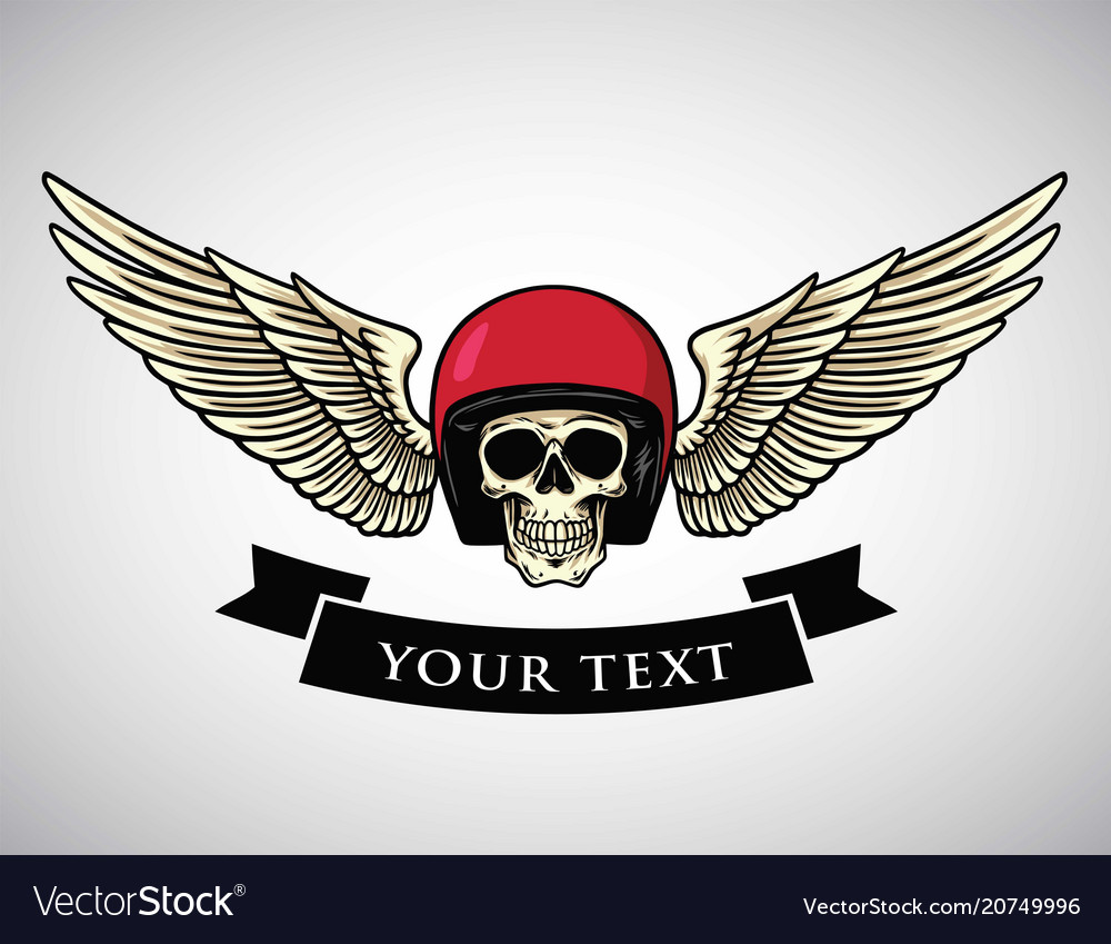 Vintage Skull Motorcycle Logo