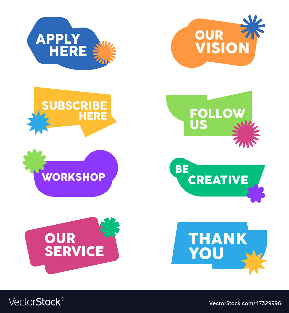 Web button sticker link collection call to action vector image Web button sticker link collection call to action