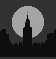 City at night with moon royalty free vector image