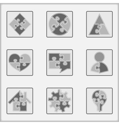 Puzzle Objects Collection Royalty Free Vector Image