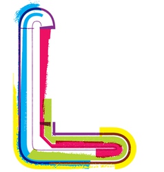 Colorful grunge font letter l Royalty Free Vector Image