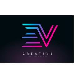 Ev e v letter logo design in black colors Vector Image