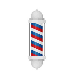 Barber shop poles with stripes isolated on white Vector Image