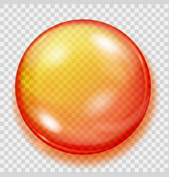 Transparent red sphere with shadow Royalty Free Vector Image