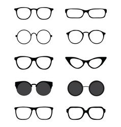 Eye glasses silhouettes Royalty Free Vector Image