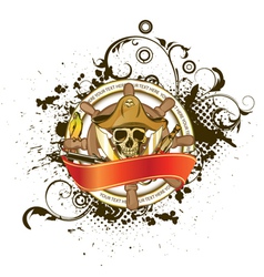 Vintage emblem with skull Royalty Free Vector Image
