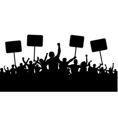 Crowd people silhouette transparent protest Vector Image