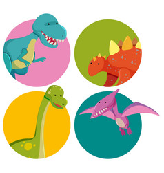 Sticker template with dinosaur brachiosaurus Vector Image