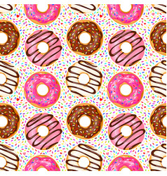 Donut sweet glaze seamless pattern with coconut Vector Image