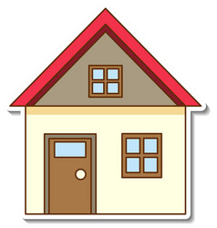 Sticker template with a single house isolated Vector Image