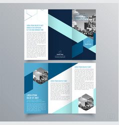 Abstract blue business trifold brochure design Vector Image