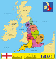 Political map united kingdom with regions Vector Image