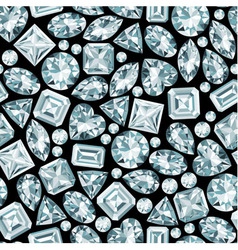 Black background with diamonds seamless pattern Vector Image