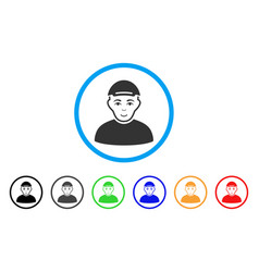 Man vcard rounded icon Royalty Free Vector Image