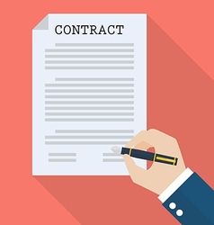 Hand signing contract Royalty Free Vector Image