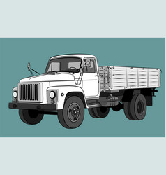 Sketch of the dump truck Royalty Free Vector Image