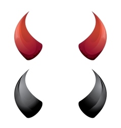 Red and black devil horns isolated Royalty Free Vector Image