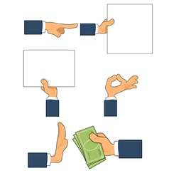 Set hand gesture non verbal palm symbol Royalty Free Vector