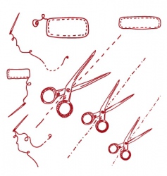 Scissors and needles Royalty Free Vector Image