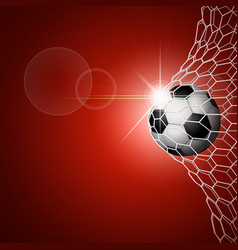 Soccer ball in goal gold Royalty Free Vector Image