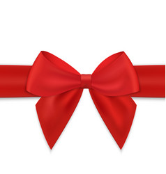 Realistic 3d red bow and ribbon isolated on Vector Image