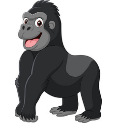 Cartoon Funny Gorilla On White Background Vector Image