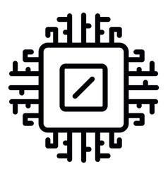 Computer processor icon outline style Royalty Free Vector