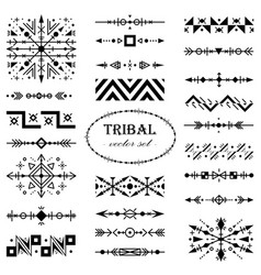 Black-and-white tribal set of design elements Vector Image