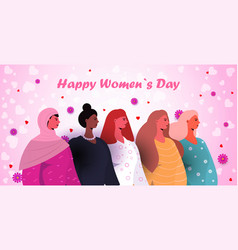 Emirati women day poster with females group Vector Image