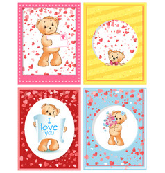 Cute Teddy Bear With Flower Royalty Free Vector Image