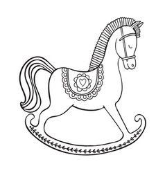 black and white rocking horse