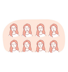 Woman expressions set Royalty Free Vector Image