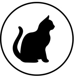 Black silhouette of cat Royalty Free Vector Image