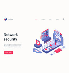 Network security isometric Royalty Free Vector Image