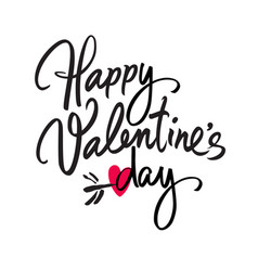 Happy valentines day handwritten lettering black Vector Image