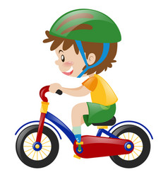 Children riding bike with helmet on Royalty Free Vector