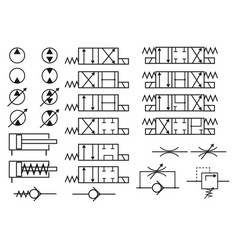 Set of hydraulic symbols Royalty Free Vector Image