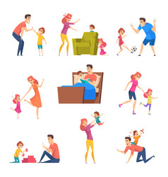 Kids playing in active games of funny children Vector Image