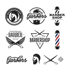 Barber shop emblem Royalty Free Vector Image - VectorStock