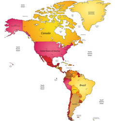 Map america continent Royalty Free Vector Image